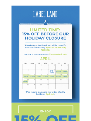 Label Land - Don’t Miss Out: Final Hours to Save 15% Sitewide! 🚚