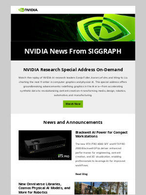 NVIDIA - NVIDIA news from SIGGRAPH this week