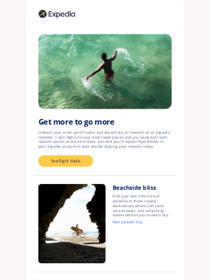 Expedia - Members can double dip on rewards with flights