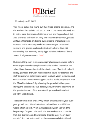 D Magazine - DBrief: Dallas ISD can celebrate—and improve—STAAR scores. 🎒✏️