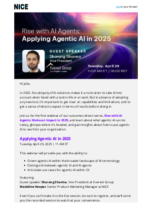NICE - You’re invited! How to use agentic AI