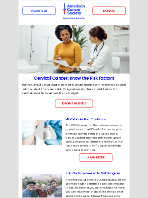 American Cancer Society - Which cervical cancer risk factors can a person possibly change?