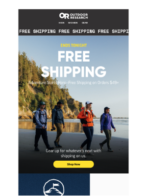 Outdoor Research - Last Chance for Free Shipping