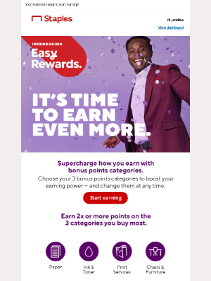 Staples - Reminder, choose your bonus points categories!