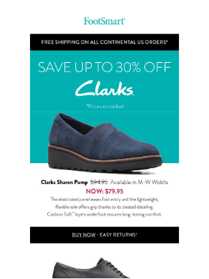 FootSmart - Holiday Savings - Take 30% OFF CLARKS!🔥
