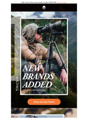 goHUNT - New 4th of July Gear Deals from Tricer, King's, Salewa & More