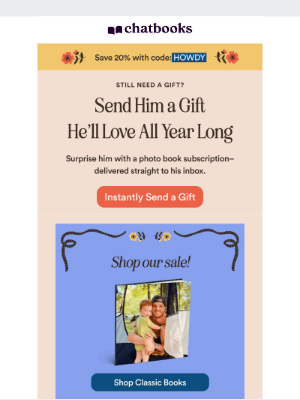 Chatbooks - Get 20% Off a Gift You Can Still Send Dad