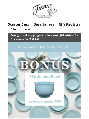 Fiesta Dinnerware - Sky BONUS ☁️