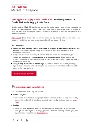 S&P Global - Zeroing in on Supply Chain Credit Risk: Analyzing COVID-19 Credit Risk with Supply Chain Data