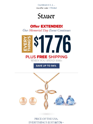 Stauer - Offer Extended – Everything is $17.76 | Patriotic Price Event