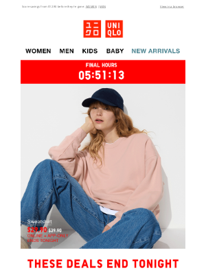 UNIQLO - These deals end TONIGHT