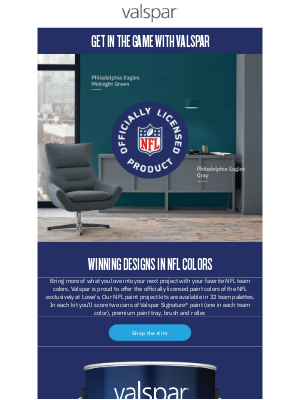 Valspar - Score an NFL paint project kit today!