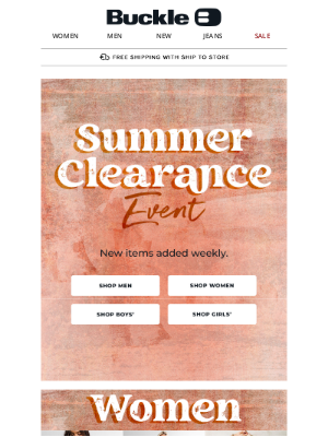 The Buckle - 😎 The Summer Clearance Event is Here! 🌞