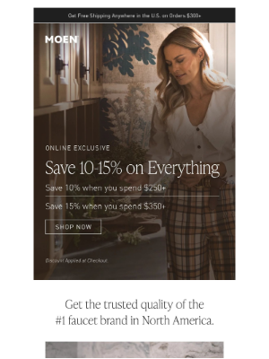 Moen - Save 10%-15% Sitewide