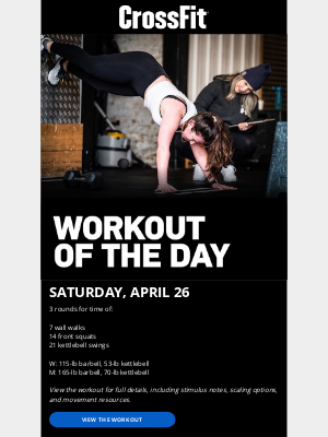 CrossFit Inc. - 250426 Workout of the Day: Stamina With Load