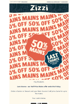 Zizzi Ristorante (United Kingdom) - ⏰ 50% Off Mains - Ends Friday