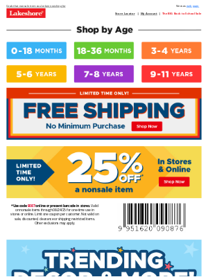 Lakeshore Learning - Don't Miss 25% Off + Free Shipping