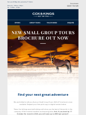 Your free group tours brochure for 2026-2027