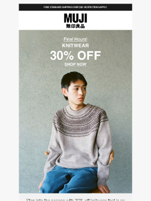 MUJI - 20% Off Cozy Knits Ends Tonight!