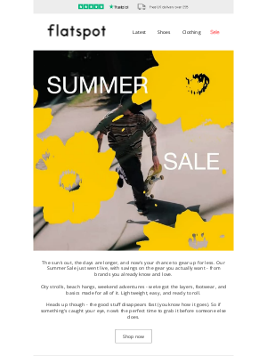 Flatspot - It’s on. Our Summer Sale starts now.