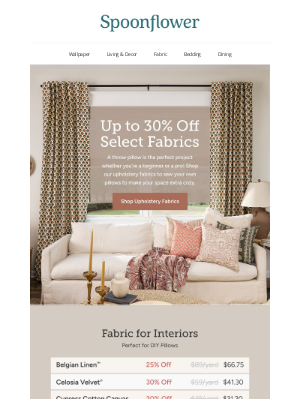 Spoonflower - Up to 30% off select fabrics