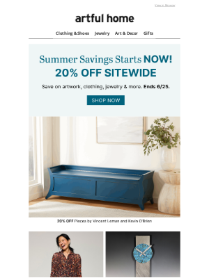 Artful Home - 20% Off Sitewide Starts Now!