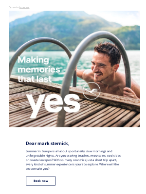 Lufthansa - Embrace Europe's summer ☀️