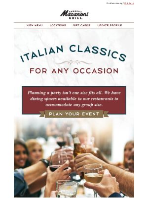 Romano's Macaroni Grill - 🍝 Host Your Next Event with Macaroni Grill
