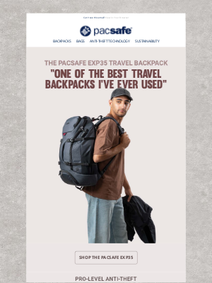Pacsafe - Backpack Ranked #1 by Travelers 🥇