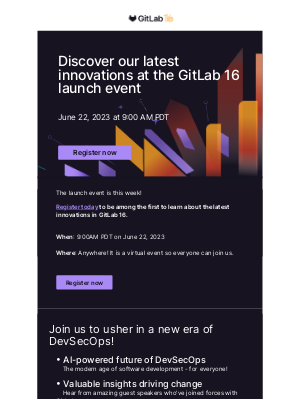 GitLab - Last Chance to Register - GitLab 16 Launch Event