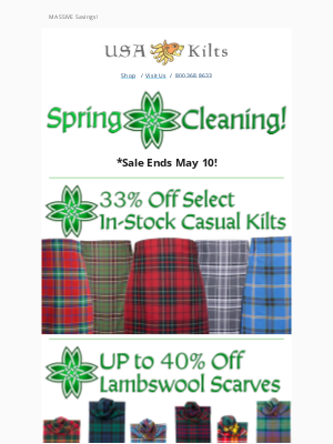 USA Kilts - Don't Miss It! HUGE Overstock Sale!