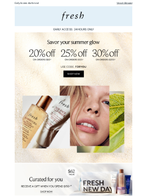 Fresh - Only for you: Up to 30% off for 24hrs
