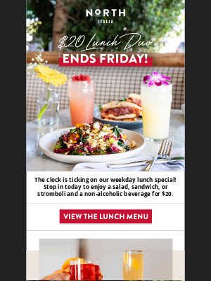 North Italia - $20 lunch special ends Friday