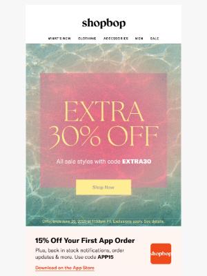 Shopbop - Extra 30% off SALE