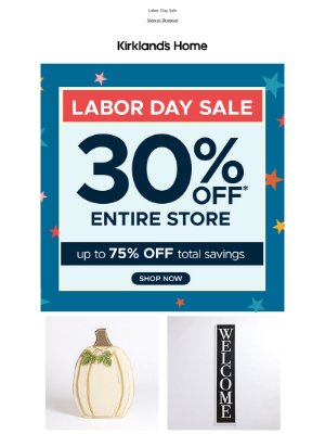 Kirkland's - 30% OFF ENTIRE STORE >> No Coupon Needed