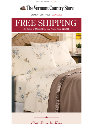 Vermont Country Store - Are you ready for cooler nights? + Free shipping