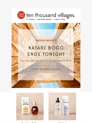 Ten Thousand Villages - Don't Miss Out: Katari Sale Ends Tonight! ✨