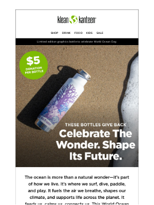Klean Kanteen - Special Cause Bottles for Ocean Day!