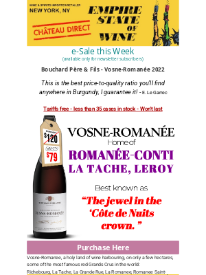 Sherry-Lehmann Inc - Unreal! 35% below market Vosne-Romanee