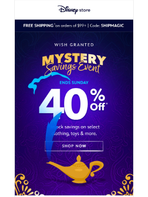 Shop Disney - ✨ Wish granted! Save 20%, 30% or 40% now!