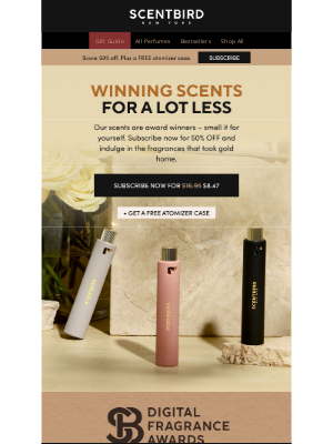 Scentbird - These Scents Deserve Their Flowers! 50% Off Award-Winning Scents.