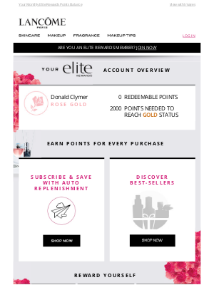 Lancome - Your Lancôme Elite Rewards Update