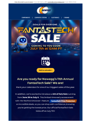 Newegg - Get Ready for FantasTech! 🛒💻