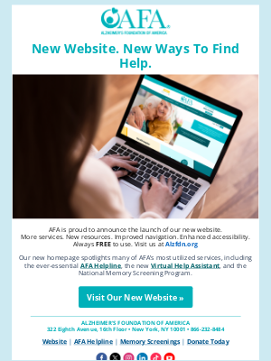 Alzheimer's Foundation of America - New Website. New Ways To Find Help.