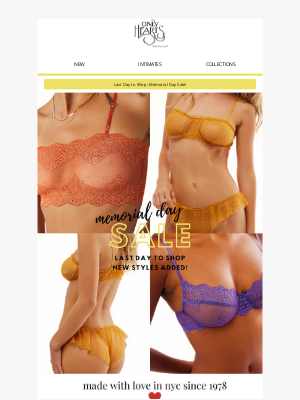 Only Hearts Ltd - Don't Miss the Memorial Day Sale! ☀️💛