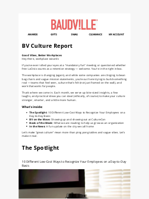 Baudville - BV Culture Report - Good Vibes, Better Workplaces