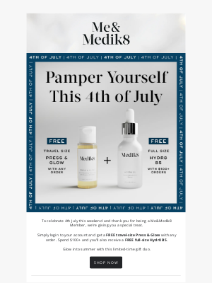 Medik8 - 2 FREE Products* To Celebrate 4th July 🎆