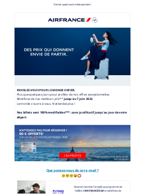 Air France - Nos offres irrésistibles se terminent bientôt