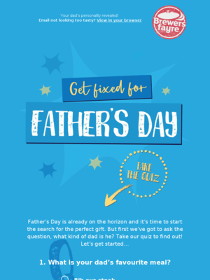 Father's Day email design by Brewer's fayre