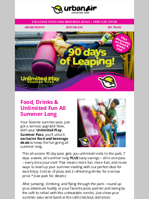 Urban Air - Unlimited Fun Now Comes with Food & Drink Deals!